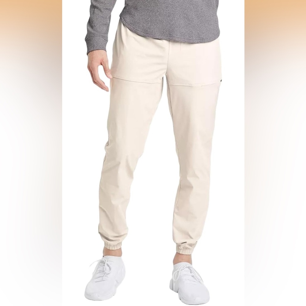 All in Motion Men's Utility Tapered Jogger Pants in Ivory, size Large
